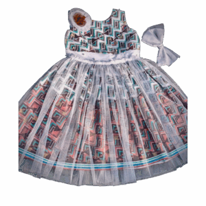 Baby Girl's Sleevles White Floral-Ardoned Dress
