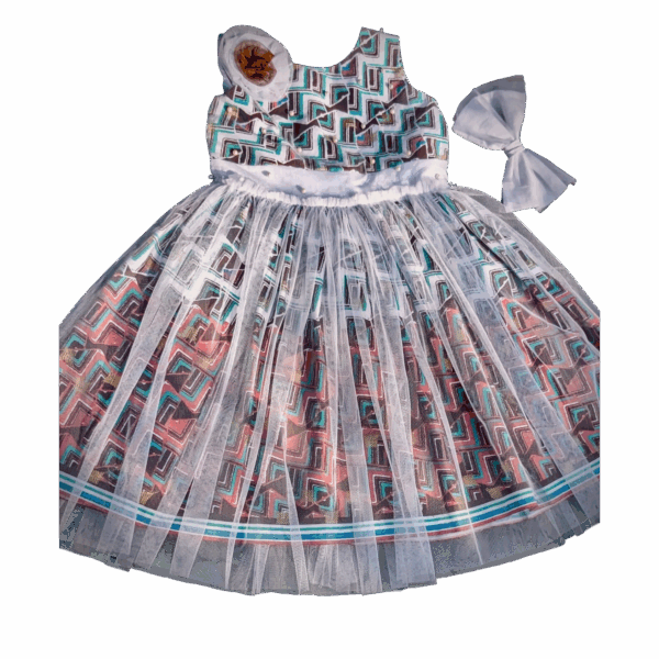 Baby Girl's Sleevles White Floral-Ardoned Dress