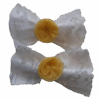 Baby Girls' White-Laced Bow Ties