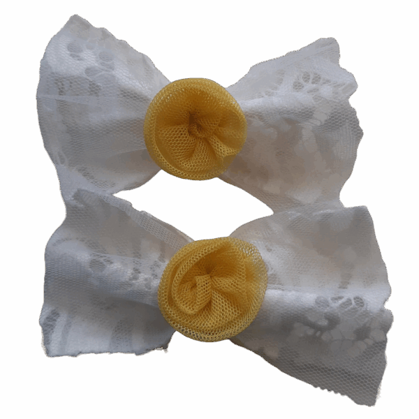 Baby Girls' White-Laced Bow Ties