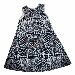 Girls' Sleeveless Zebra Patterned Dress