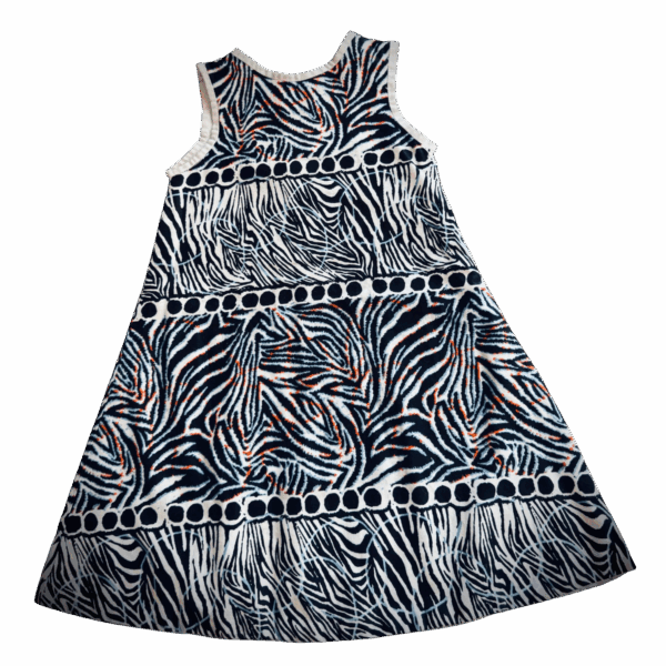 Girls' Sleeveless Zebra Patterned Dress